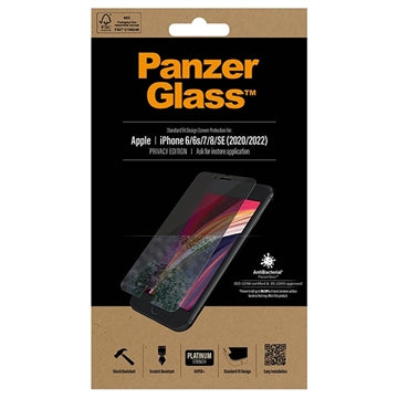 iPhone 6/6S/7/8/SE (2020)/SE (2022) PanzerGlass Standard Fit Privacy Hærdet glas