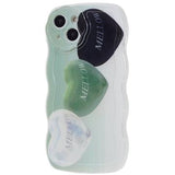 Stylish Wavy Edge iPhone 14 TPU Cover - 3 Hjerter