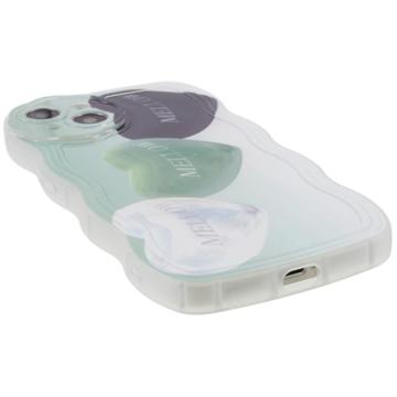 Stylish Wavy Edge iPhone 14 TPU Cover - 3 Hjerter