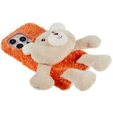 3D Plush Doll iPhone 14 Pro TPU Cover - Orange / Bjørn