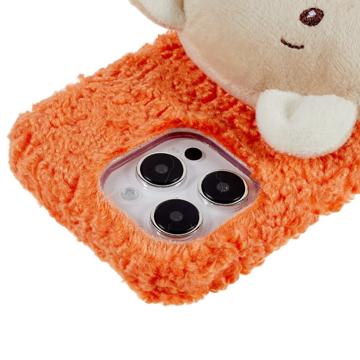 3D Plush Doll iPhone 14 Pro TPU Cover - Orange / Bjørn