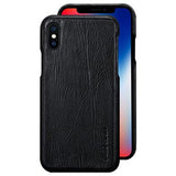 Pierre Cardin Læder Dækket iPhone X Cover - Sort