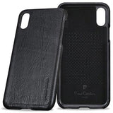Pierre Cardin Læder Dækket iPhone X Cover - Sort
