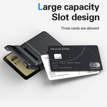 Magnetisk kortholder i plast med kickstand - MagSafe-kompatibel - Sort