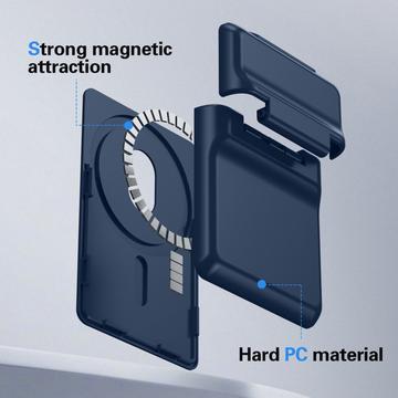 Magnetisk plastkortholder med kickstand - MagSafe-kompatibel - mørkeblå