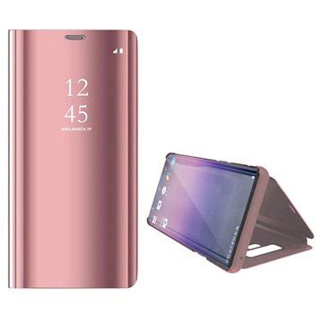 Luksus Series Mirror View Samsung Galaxy Note9 Flip Cover - Rødguld