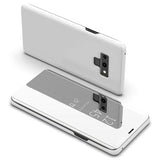 Luksus Series Mirror View Samsung Galaxy Note9 Flip Cover - Sølv