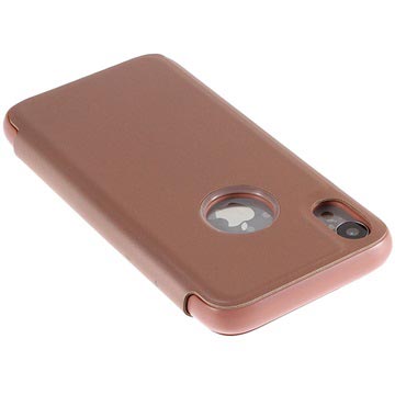 Luksus Series Mirror View iPhone XR Flip Cover - Rødguld