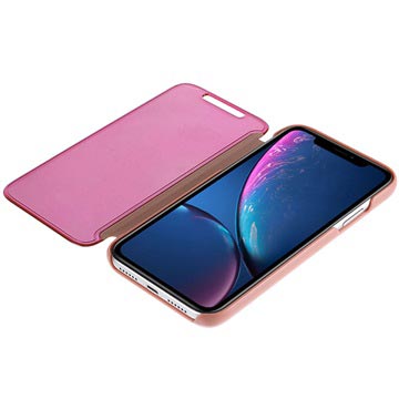 Luksus Series Mirror View iPhone XR Flip Cover - Rødguld