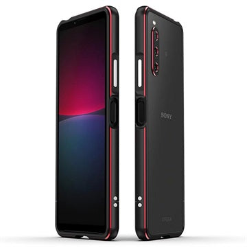 Polar Lights Style Sony Xperia 10 IV Metal Bumper - Sort / Rød