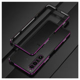 Polar Lights Style Sony Xperia 1 IV Metal Bumper - Sort / Lilla