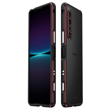 Polar Lights Style Sony Xperia 1 IV Metal Bumper - Sort / Rød