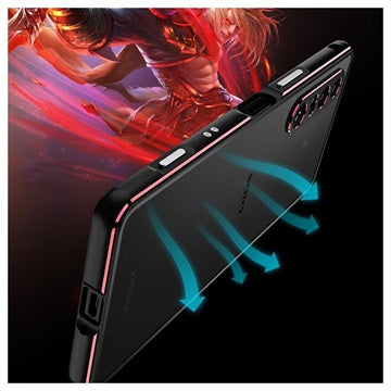 Polar Lights Style Sony Xperia 1 IV Metal Bumper - Sort / Rød