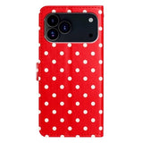 iPhone 17 Pro Pung Etui med Prikket Mønster - Rød