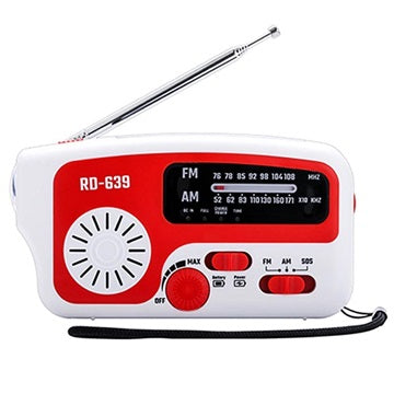 Transportabel Multifunktionel Nødradio med Håndsving, Powerbank RD-639