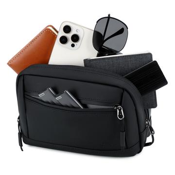 Poso PS-831 Crossbody-skuldertaske til digitalt tilbehør - sort
