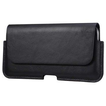 Premium Universal Læder Bæltetaske - 6.1" - Sort