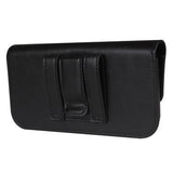 Premium universelt vandret hylster i læder med dobbelt magnetisk lukning - 6.7"-6.9" - Sort