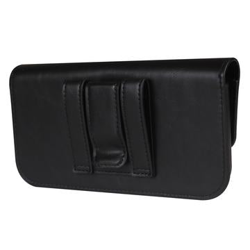 Premium universelt vandret hylster i læder med dobbelt magnetisk lukning - 6.7"-6.9" - Sort