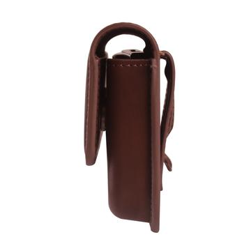 Premium universelt vandret hylster i læder med dobbelt magnetisk lukning - 6.7"-6.9" - Brun