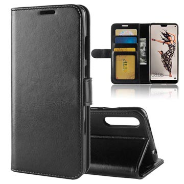 Huawei P20 Pro Premium Flip Cover med Pung og Stativ - Sort