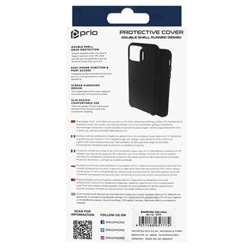 Prio Double Shell Samsung Galaxy S20 Ultra Hybrid Cover - Sort