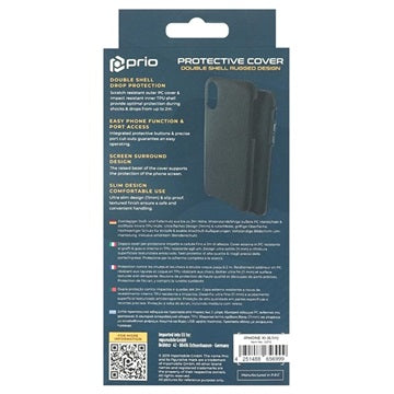 Prio Double Shell iPhone 11 Hybrid Cover - Sort