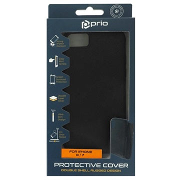 Prio Double Shell iPhone 7/8/SE (2020)/SE (2022) Hybrid Cover - Sort