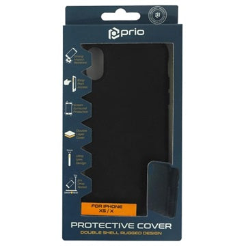 Prio Double Shell iPhone X / iPhone XS Hybrid Cover - Sort