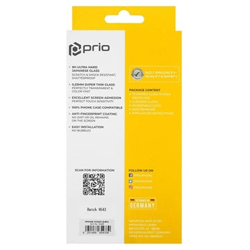 Prio Edge Free iPhone X/XS/11 Pro Hærdet Glas - Klar