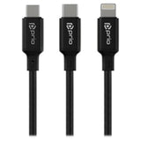 Prio High-Speed 3-i-1 Ladekabel - 1.2m - Sort