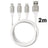 Prio High-Speed 3-i-1 Ladekabel - 2m - Hvid