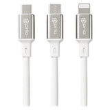 Prio High-Speed 3-i-1 Ladekabel - 2m - Hvid