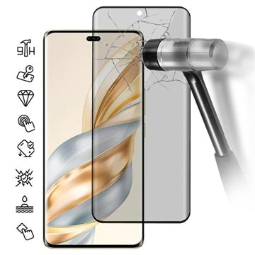 Honor X60 Pro Privacy Full Cover Skærmbeskyttelse Hærdet Glas - Sort Kant