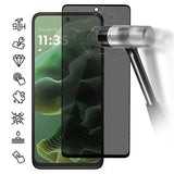 Motorola Moto G35 Privacy Full Cover Skærmbeskyttelse Hærdet Glas - Sort Kant