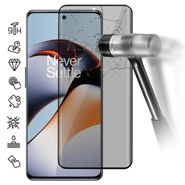 OnePlus 12R/Ace 3 Privacy Full Cover Skærmbeskyttelse Hærdet Glas - Sort Kant