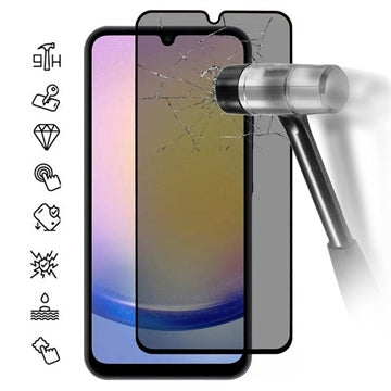 Samsung Galaxy A26 Privacy Full Cover Skærmbeskyttelse Hærdet Glas - Sort Kant