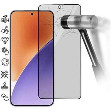 Xiaomi 15 Privacy Full Cover Skærmbeskyttelse Hærdet Glas - Sort Kant