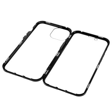 iPhone 14 Plus Magnetisk Cover med Hærdet Glas - Sort