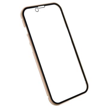 iPhone 14 Plus Magnetisk Cover med Hærdet Glas - Guld