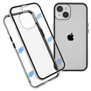 iPhone 14 Plus Magnetisk Cover med Hærdet Glas - Sølv