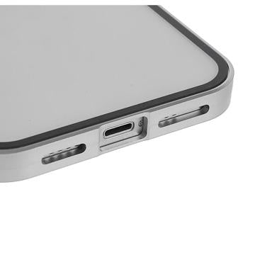 iPhone 14 Plus Magnetisk Cover med Hærdet Glas - Sølv