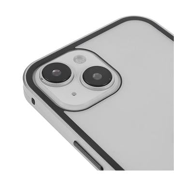 iPhone 14 Plus Magnetisk Cover med Hærdet Glas - Sølv