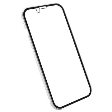 iPhone 14 Plus Magnetisk Cover med Hærdet Glas - Sølv