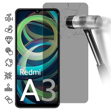 Xiaomi Redmi A3 Privacy Skærmbeskyttelse Hærdet Glas - 9H