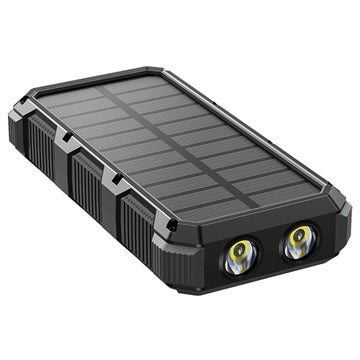 Psooo M2 Trådløs Solcelle Powerbank - 36800mAh - Sort