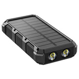Psooo M2 Trådløs Solcelle Powerbank - 36800mAh - Sort
