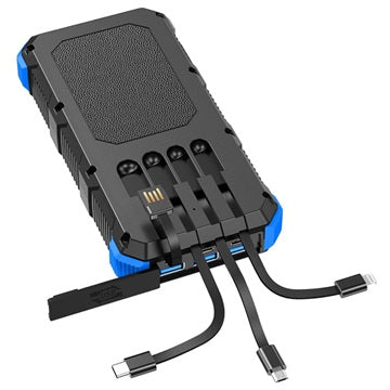 Psooo M2 Trådløs Solcelle Powerbank - 20000mAh - Blå
