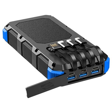 Psooo M2 Trådløs Solcelle Powerbank - 20000mAh - Blå