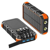 Psooo M2 Trådløs Solcelle Powerbank - 20000mAh - Orange